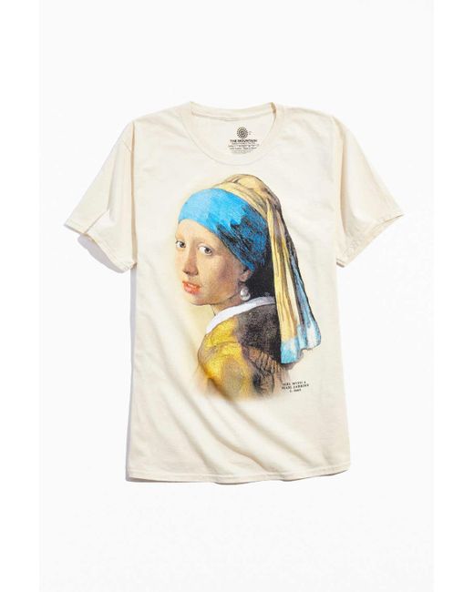 Urban Outfitters Blue Girl With Pearl Earring Tee for men