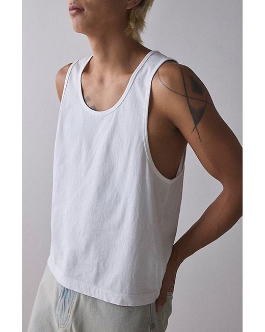 BDG White Axel Boxy Cotton Tank Top for men