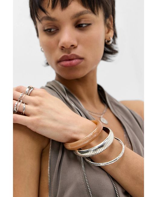Silence + Noise Brown Silence + Noise Tort & Etched Bangles 3-pack