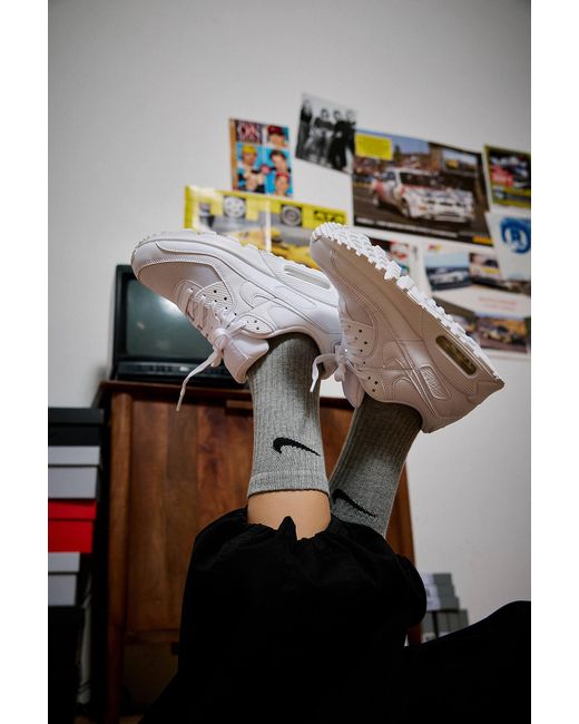 Nike Gray White Air Max 90 Trainers