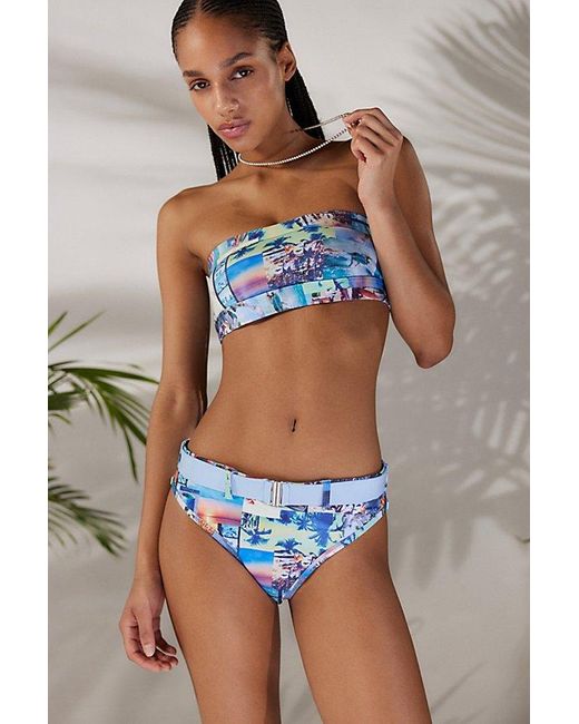 Out From Under Blue Surf'Up Belted Bikini Bottom