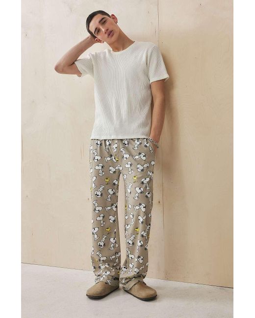 Urban Outfitters Brown Uo Snoopy Roller Printed Lounge Pants for men