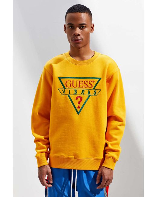 Guess Guess X J Balvin Vibras Crew Neck Sweatshirt in Yellow for Men | Lyst