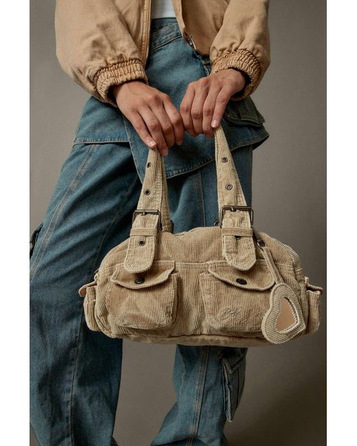 BDG Natural Y2k Corduroy Duffle Bag In Tan,at Urban Outfitters