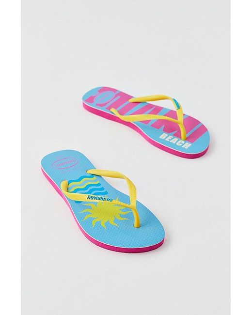 Havaianas Blue Printed Slim Flip Flop Sandal