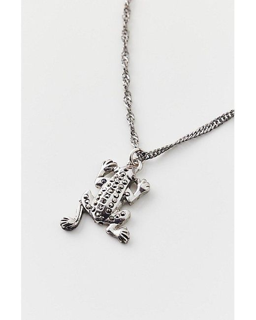 Urban Outfitters Brown Frog Charm Necklace