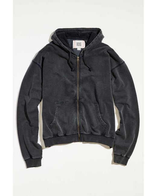 BDG Bonfire Full Zip Hoodie Sweatshirt In Black At Urban Outfitters for men
