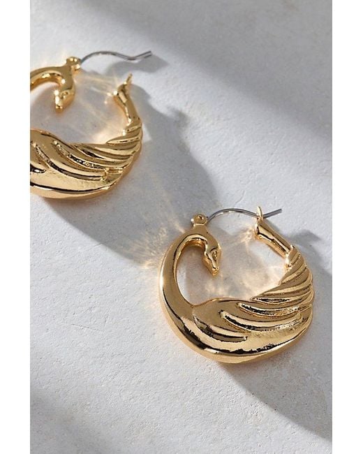 Urban Outfitters Metallic Odette Swan Hoop Earring