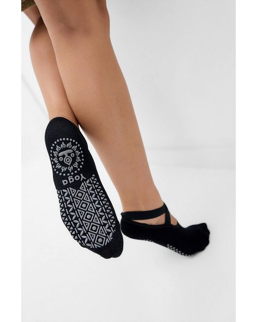 Out From Under Black Non-slip Pilates Cut Out Socks