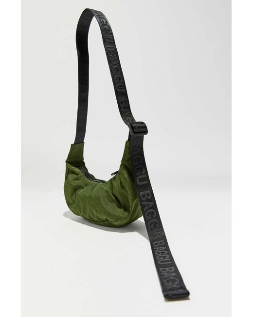 Baggu Green Mini Nylon Crescent Bag