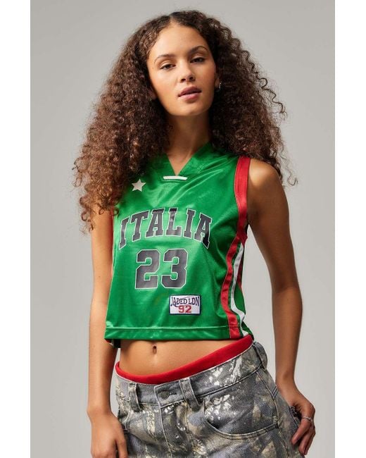 Jaded London Green Roma Shrunken Football Jersey