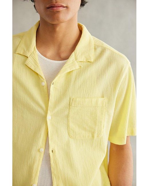 Standard Cloth Yellow Liam Crinkle Shirt Top for men