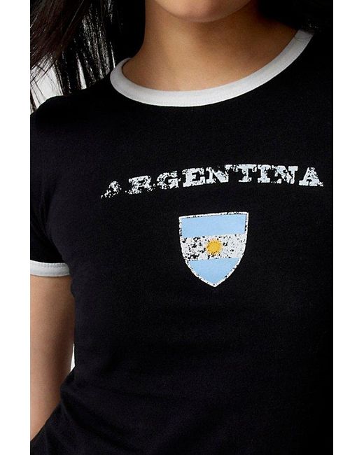 Urban Outfitters Brown Argentina Baby Ringer Tee