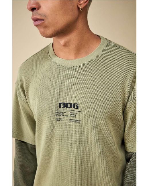 BDG Green Double Layered Textured T-shirt