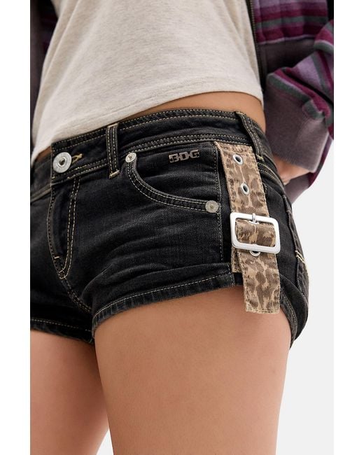BDG Black Jessa Buckle Denim Shorts