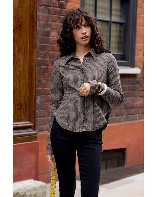 Silence + Noise Brown Silence + Noise Leilani Slim Shirt