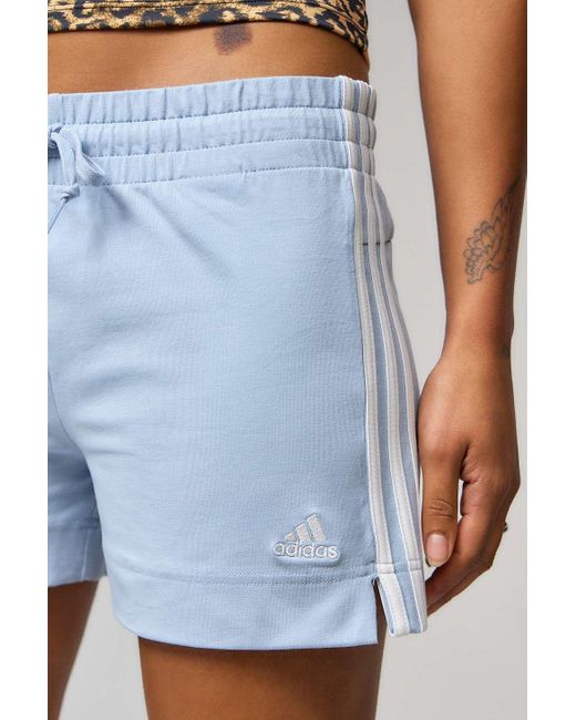 Adidas White 3-stripe Jersey Shorts
