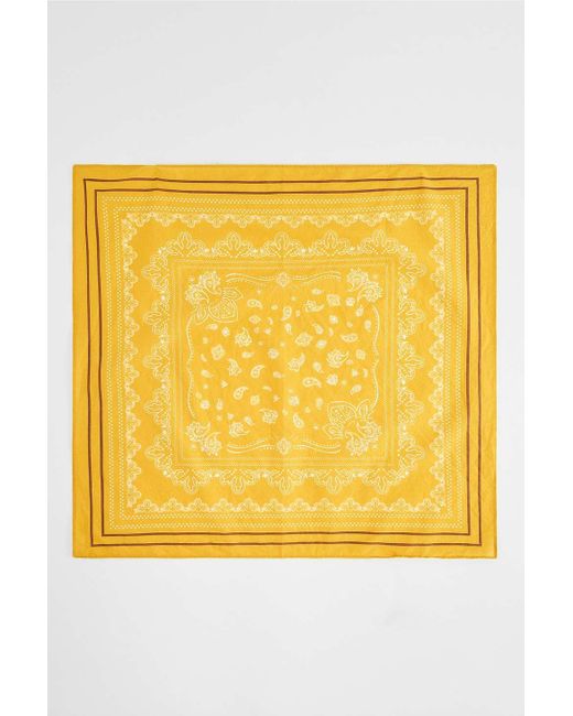 Urban Outfitters Uo Yellow Bandana Cotton Headscarf for men