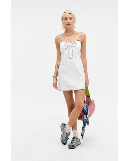 Kimchi Blue White Aiko Embroidered Mini Dress