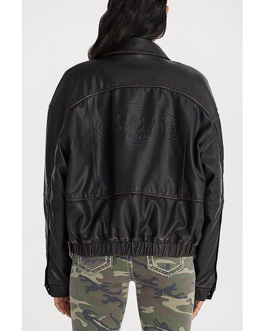 Miss Me Gray Ember Leather Jacket