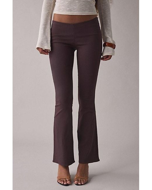 Kimchi Blue Brown Hailey Stretch Pull-On Low-Rise Flare Pant