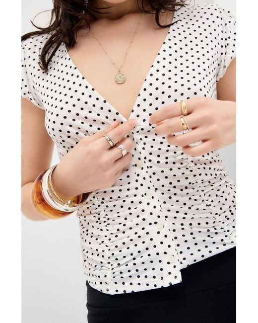 Silence + Noise White Silence + Noise Penny Ruched Spot Shirt
