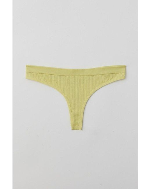 Out From Under Yellow Seamless Ribbed Thong