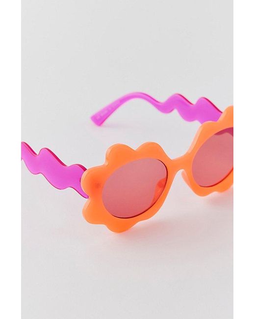 Urban Outfitters Pink Wavy Oval Sunglasses