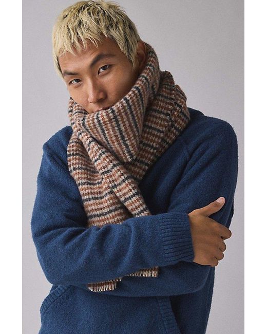 Urban Outfitters Blue Houndstooth Pattern Scarf for men