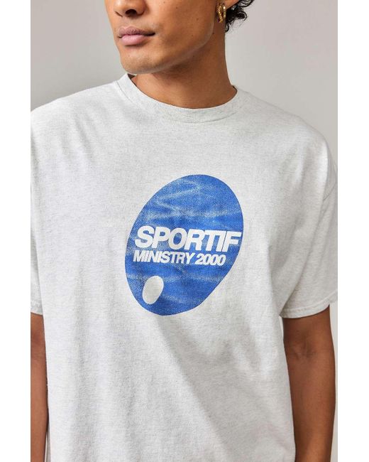 Urban Outfitters White Uo Sportif Grey T-shirt for men