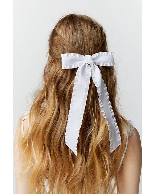 Urban Outfitters Brown Lettuce-Edge Hair Bow Barrette