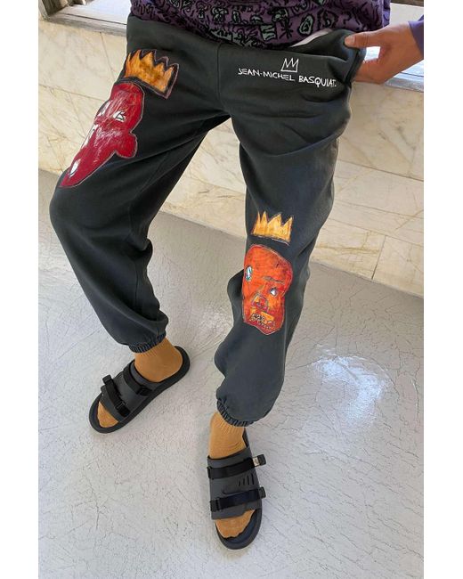 Urban Outfitters Black Basquiat Two Kings Graphic Sweatpant for men