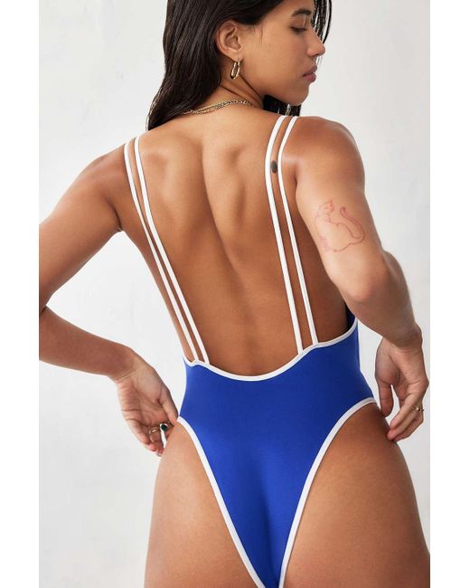 iets frans Blue Seamless One-piece Swimsuit