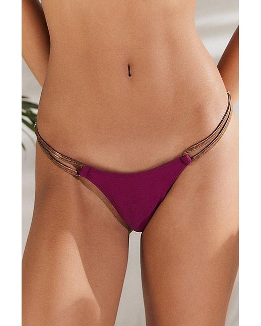 Jaded London Purple Luna Metallic Micro Bikini Bottom