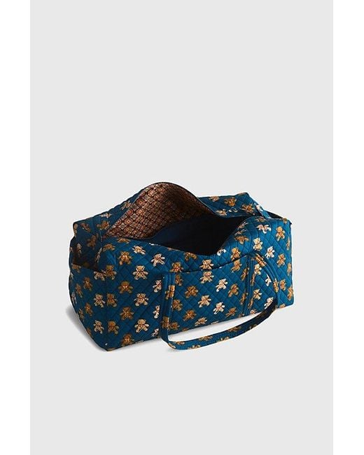 Vera Bradley Blue Quilted Cotton Large Duffel Bag