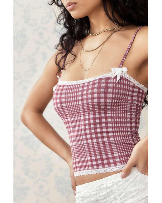 Kimchi Blue Pink Gingham Cami