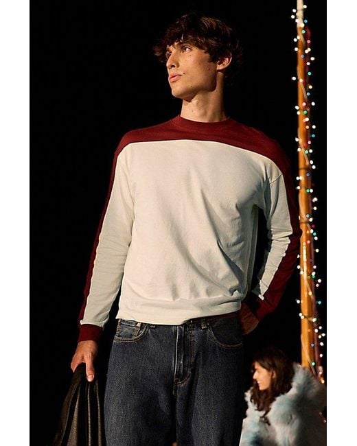 Standard Cloth Multicolor Jump Shot Colorblock Long Sleeve Tee for men