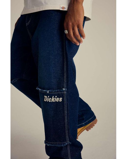 Dickies Blue Uo Exclusive Rinsed Frayed Trousers for men