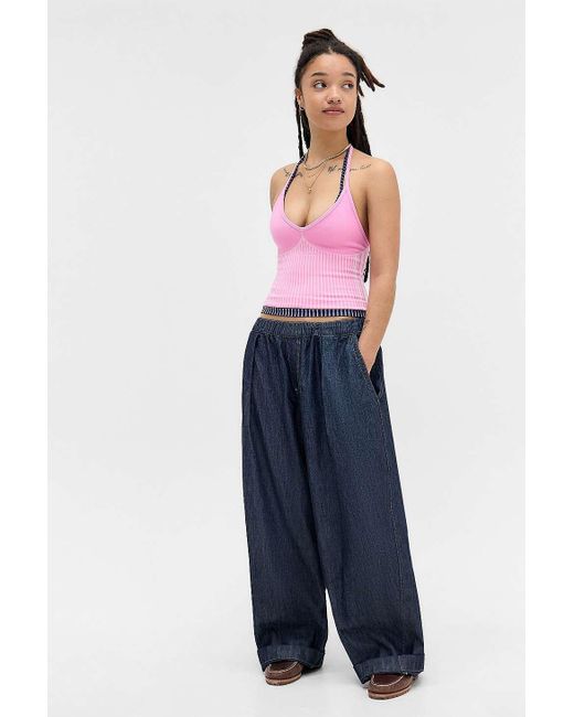 iets frans Pink Stripe Halter Top