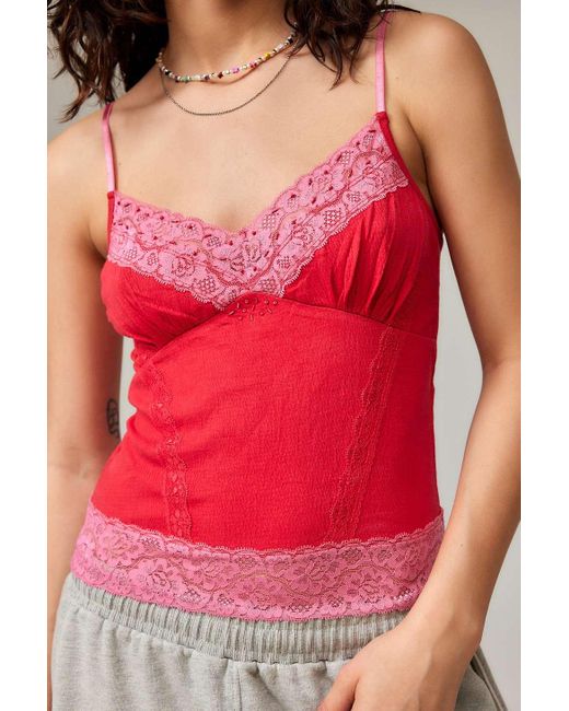 Urban Outfitters Red Uo Ginger Beaded Cami Top