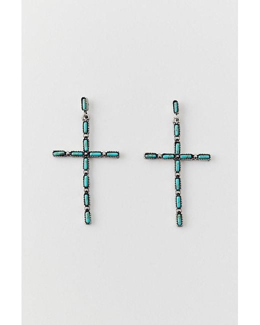 Urban Outfitters Brown Thin Cross Drop Earring