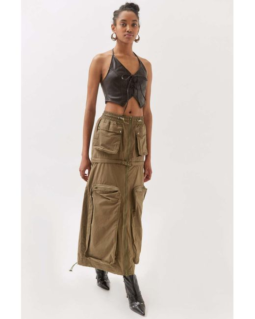 Jaded London Convertible Cargo Midi Skirt in Natural Lyst
