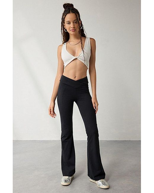 Out From Under Blue Sculpt High Rise Crossover Flare Legging Pant