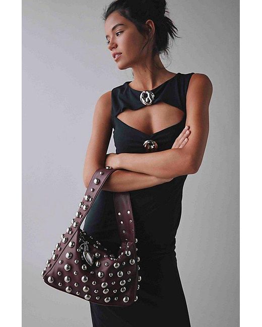Silence + Noise Black Mona Studded Shoulder Bag