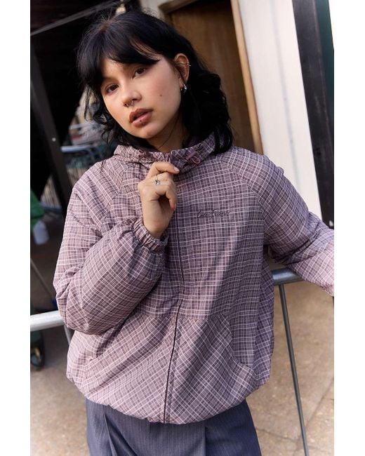 iets frans Purple Check Water Resistant Padded Shell Jacket