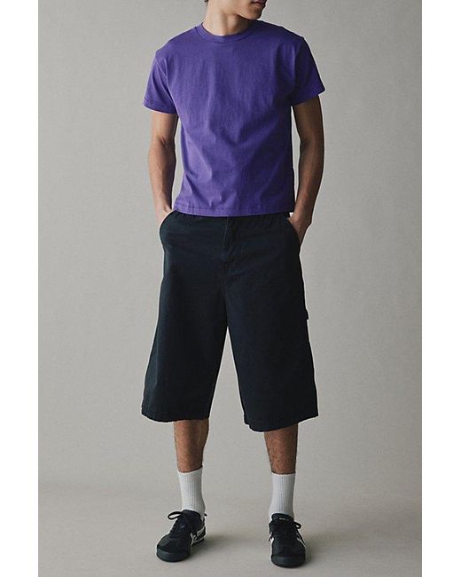 BDG Purple Bonfire Cropped Cotton Tee for men