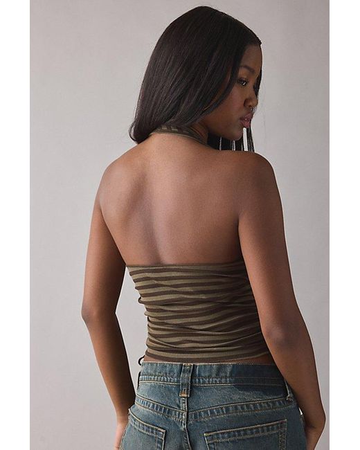 Glamorous Black Rotton Amorous Graphic Ruched Side-Tie Halter Top