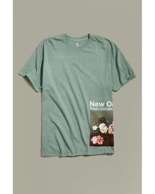 Urban Outfitters Green New Order Power, Corruption & Lies Tee for men