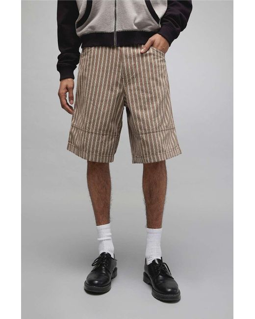 BDG Natural Brown Stripe Shorts for men