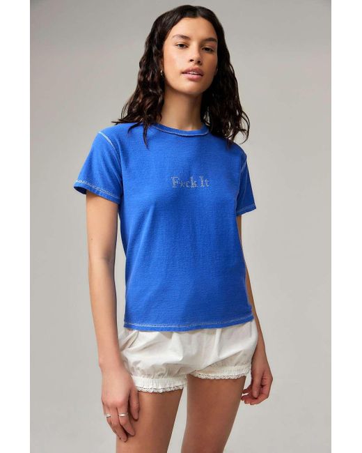 Urban Outfitters Blue Uo F*ck It T-shirt